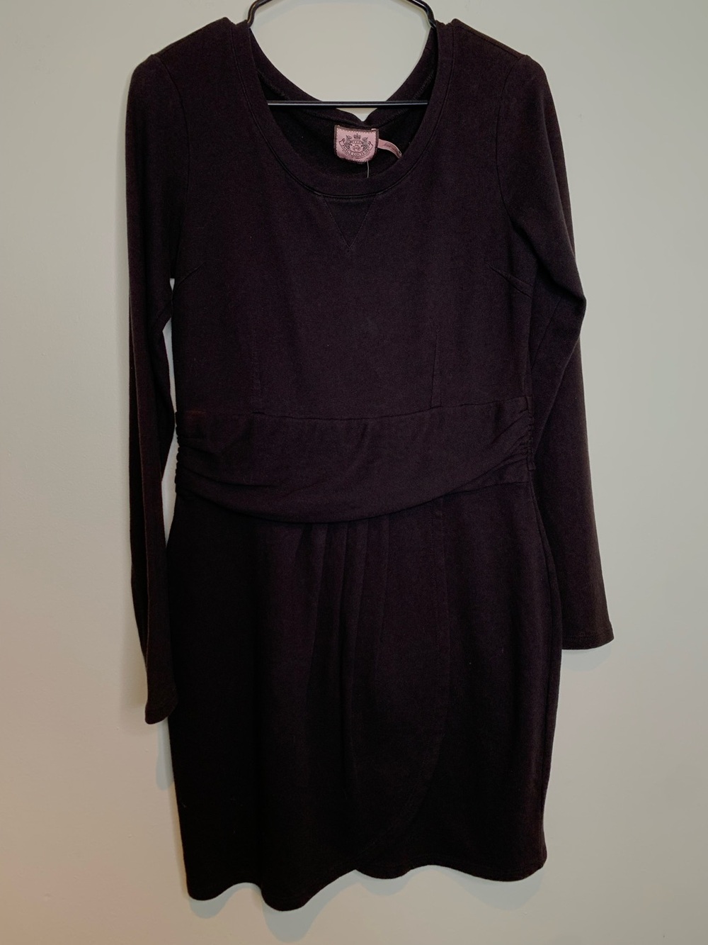 NWT Juicy Couture Dress Medium Black Long Sleeve Above Knee Mini Retail $168